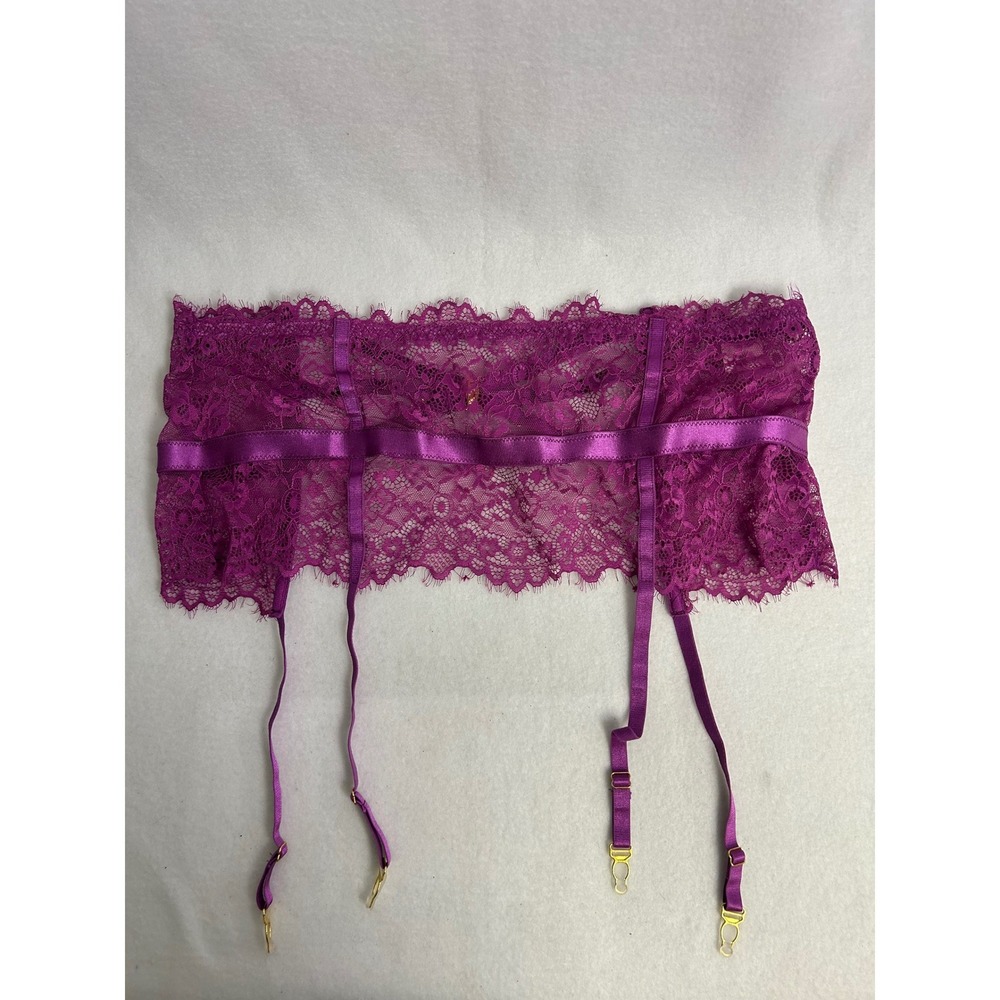 Romantic Empress Mimi Womens XXL Purple Floral Lace Strappy Cage Garter Belt